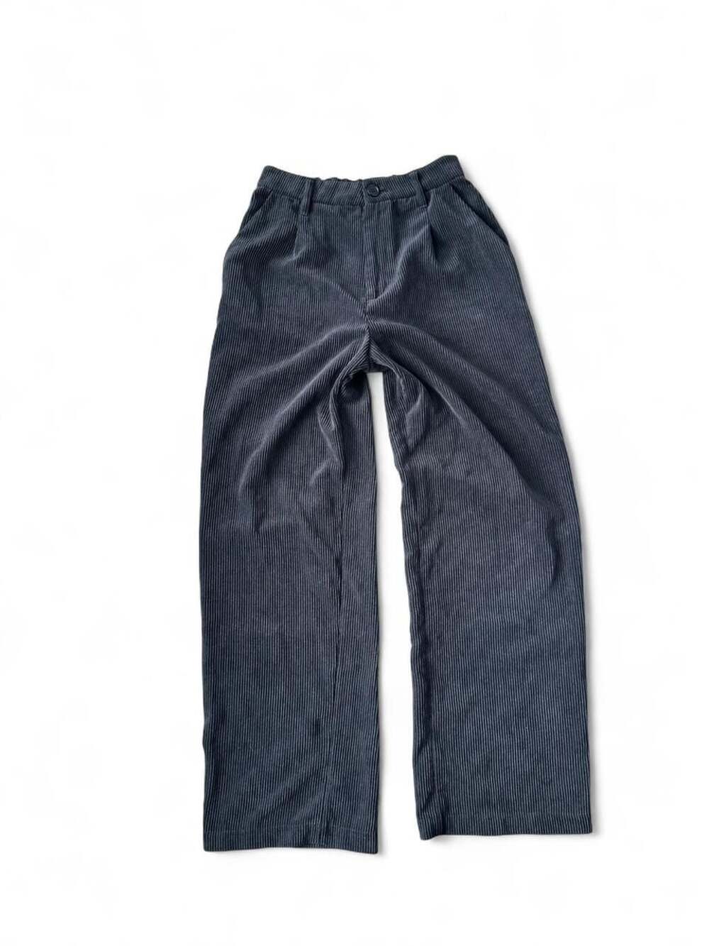 Y2K H&M Black Corduroy Wide‑Leg Trousers – Size Small
